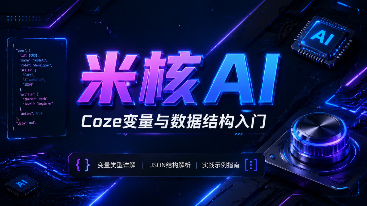 米核AI易山：Coze变量类型和数据结构，搞懂这个你的工作流就通了